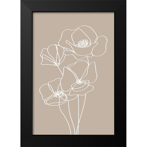 Pansies Black Modern Wood Framed Art Print by JJ Design House