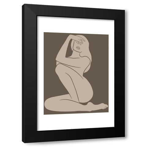 Femme Fatale Black Modern Wood Framed Art Print with Double Matting by JJ Design House