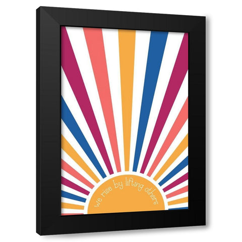 We Rise Black Modern Wood Framed Art Print with Double Matting by JJ Design House