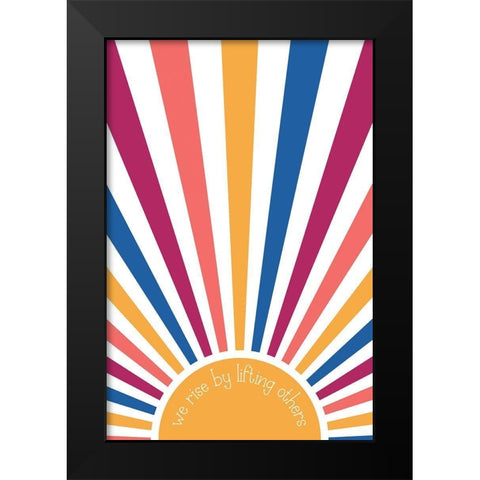 We Rise Black Modern Wood Framed Art Print by JJ Design House