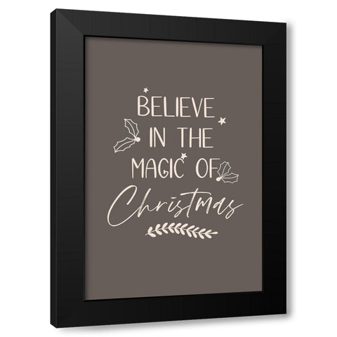 Magic of Christmas Black Modern Wood Framed Art Print by JJ Design House