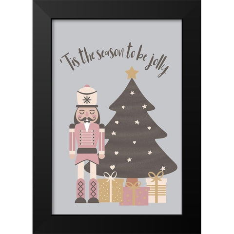 Tis the Season Black Modern Wood Framed Art Print by JJ Design House