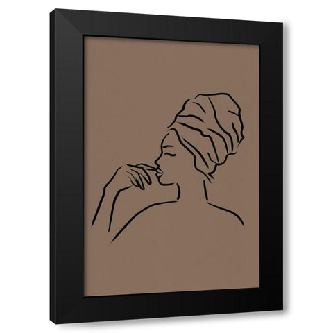Contemplation Black Modern Wood Framed Art Print with Double Matting by JJ Design House