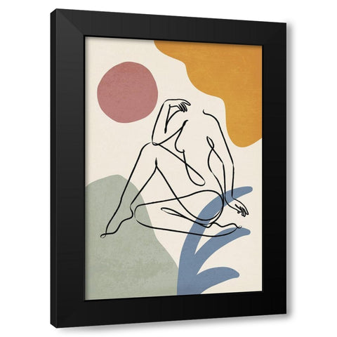 Colorful Nude II Black Modern Wood Framed Art Print with Double Matting by JJ Design House