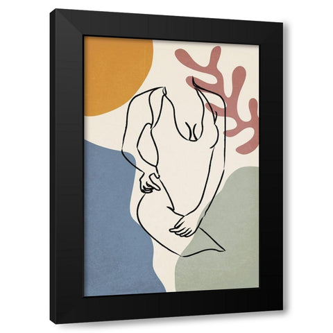 Colorful Nude IV Black Modern Wood Framed Art Print with Double Matting by JJ Design House