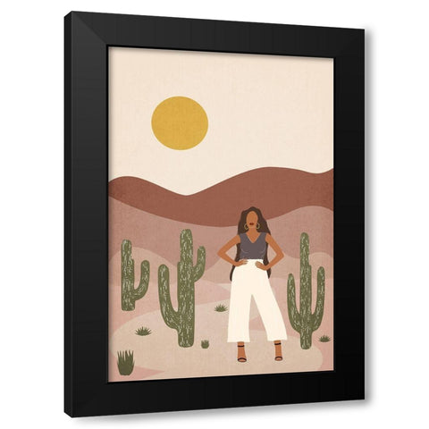Desert Babe Black Modern Wood Framed Art Print with Double Matting by JJ Design House