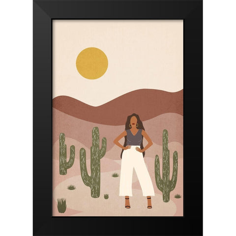Desert Babe Black Modern Wood Framed Art Print by JJ Design House