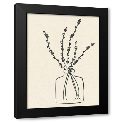 Flowers in Vase II Black Modern Wood Framed Art Print with Double Matting by JJ Design House
