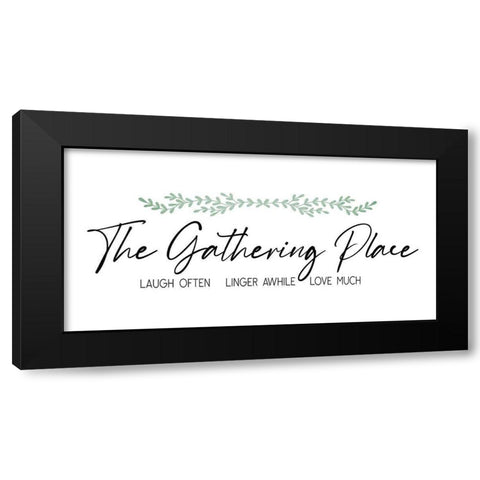 Gathering Place Black Modern Wood Framed Art Print with Double Matting by JJ Design House