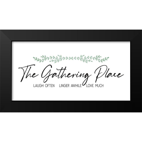 Gathering Place Black Modern Wood Framed Art Print by JJ Design House