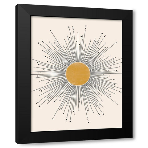 Midcentury Sun Black Modern Wood Framed Art Print by JJ Design House