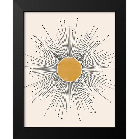 Midcentury Sun Black Modern Wood Framed Art Print by JJ Design House