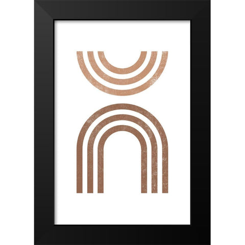 Geometric Rainbows Black Modern Wood Framed Art Print by JJ Design House