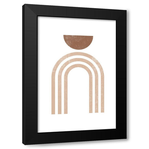 Geometric Rainbow Black Modern Wood Framed Art Print with Double Matting by JJ Design House