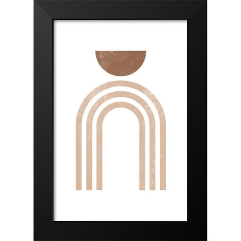 Geometric Rainbow Black Modern Wood Framed Art Print by JJ Design House