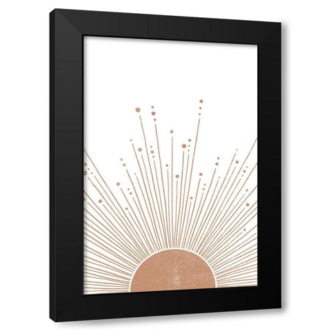 Sun Rays Black Modern Wood Framed Art Print by JJ Design House