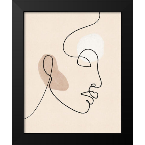 About Face Black Modern Wood Framed Art Print by JJ Design House