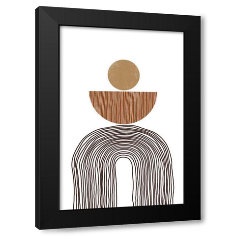 Rainbow Lines II Black Modern Wood Framed Art Print with Double Matting by JJ Design House