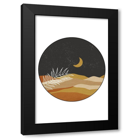 Mountain Moonrise Black Modern Wood Framed Art Print by JJ Design House