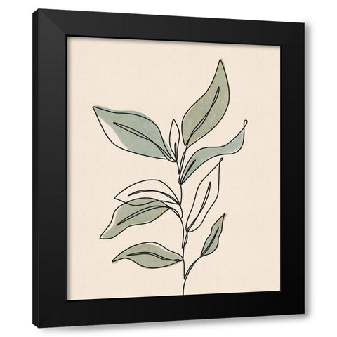 Leaflet Black Modern Wood Framed Art Print with Double Matting by JJ Design House