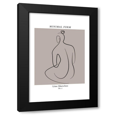 Figuratively Black Modern Wood Framed Art Print by JJ Design House