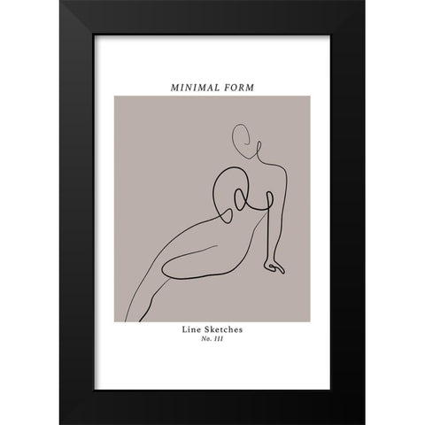 Figuratively III Black Modern Wood Framed Art Print by JJ Design House