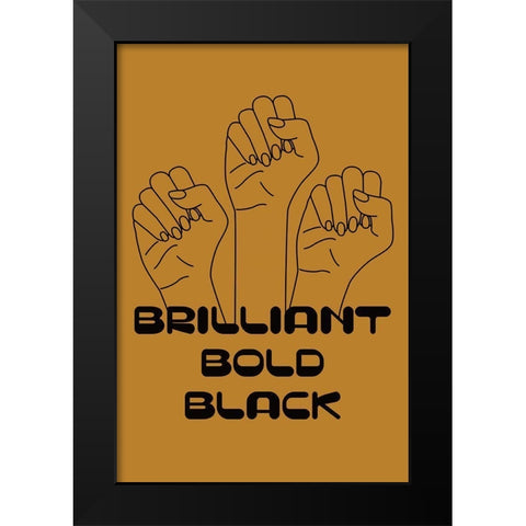 Brilliant Bold Black Black Modern Wood Framed Art Print by JJ Design House