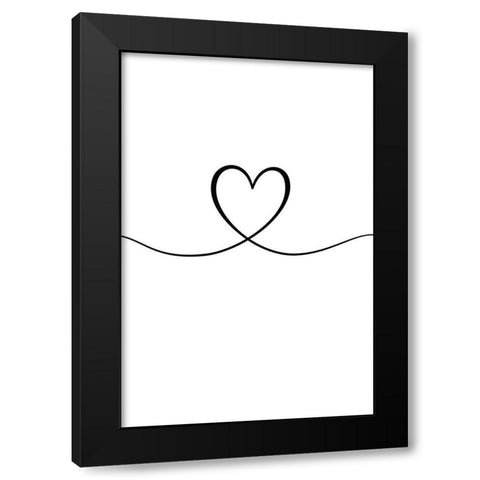 Heart Black Modern Wood Framed Art Print by JJ Design House