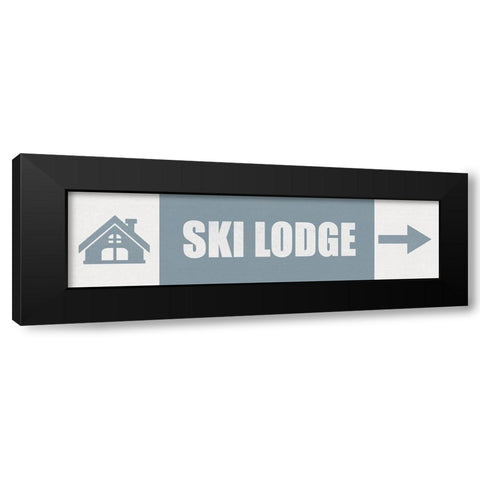 Ski Lodge Black Modern Wood Framed Art Print by JJ Design House