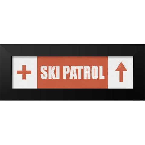 Ski Patrol Black Modern Wood Framed Art Print by JJ Design House
