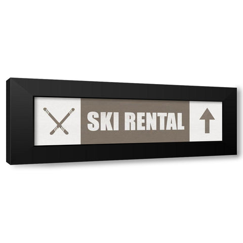 Ski Rental Black Modern Wood Framed Art Print by JJ Design House