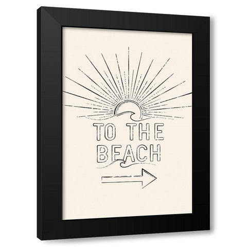 The Beach Black Modern Wood Framed Art Print with Double Matting by JJ Design