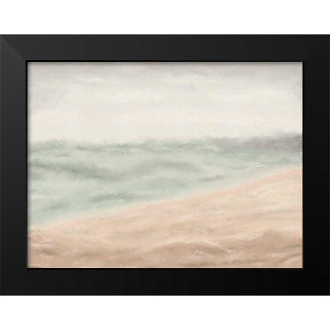 Soft Mod Ocean Black Modern Wood Framed Art Print by JJ Design House