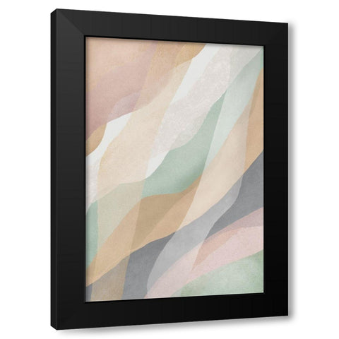 Soft Mods II Black Modern Wood Framed Art Print by JJ Design House