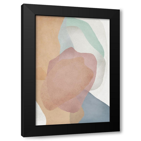 Soft Mods III Black Modern Wood Framed Art Print by JJ Design House