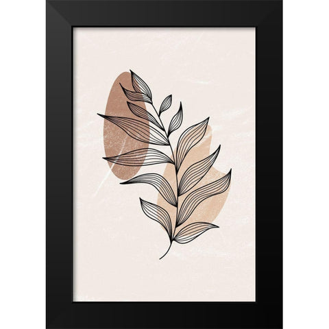 Leaf Black Modern Wood Framed Art Print by JJ Design House