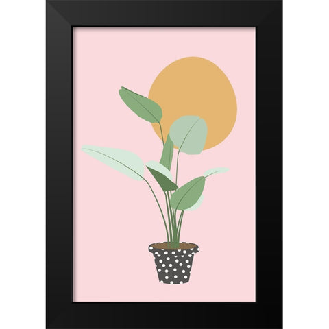 Planted Spotted Potted Black Modern Wood Framed Art Print by JJ Design