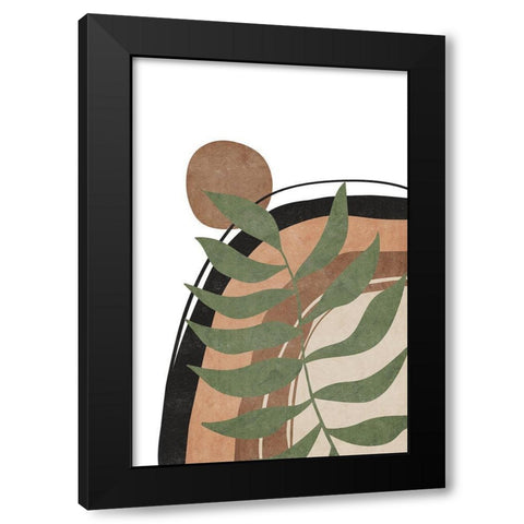 Abstract Rainbow Black Modern Wood Framed Art Print with Double Matting by JJ Design