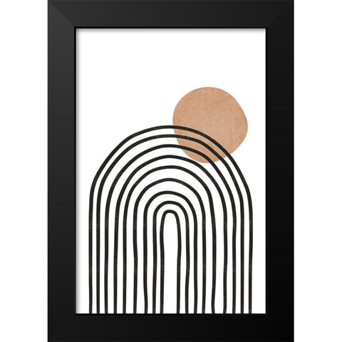 Mid Century Arches Black Modern Wood Framed Art Print by JJ Design