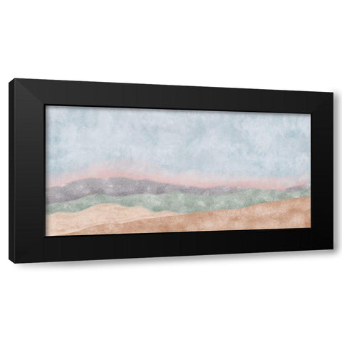 Horizontal Mountains Black Modern Wood Framed Art Print by JJ Design