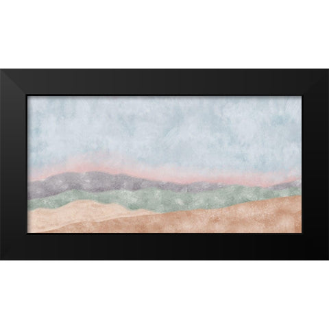 Horizontal Mountains Black Modern Wood Framed Art Print by JJ Design