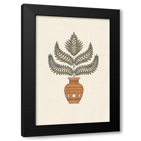 Potted Plant Black Modern Wood Framed Art Print by JJ Design