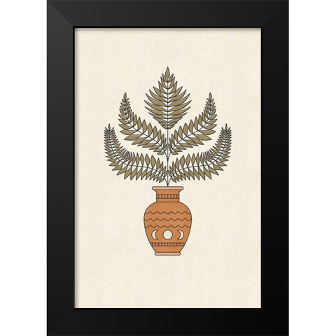 Potted Plant Black Modern Wood Framed Art Print by JJ Design