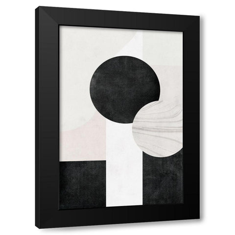 Shapes I Black Modern Wood Framed Art Print by JJ Design