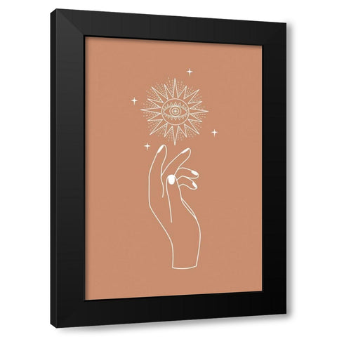 Eye Hand Black Modern Wood Framed Art Print by JJ Design