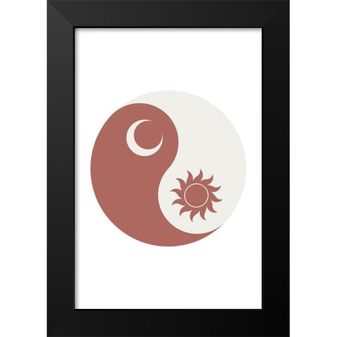Yin Yang Black Modern Wood Framed Art Print by JJ Design