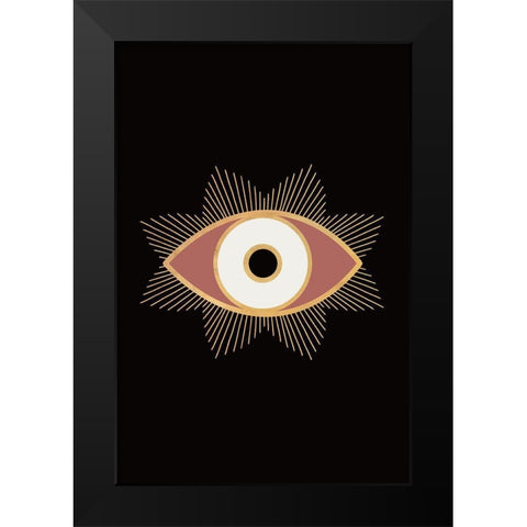 Eye Black Modern Wood Framed Art Print by JJ Design