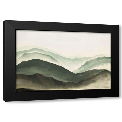 Mountains Black Modern Wood Framed Art Print with Double Matting by JJ Design