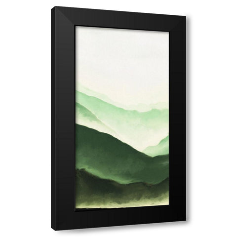 Emerald Mountains Black Modern Wood Framed Art Print by JJ Design House