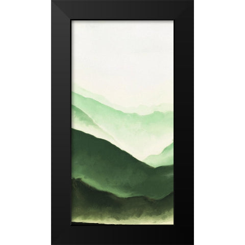 Emerald Mountains Black Modern Wood Framed Art Print by JJ Design House